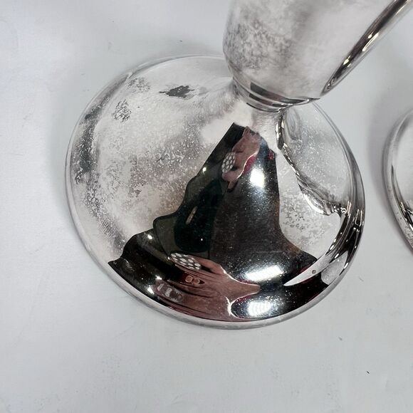 Candle Holders Silver Plated With Patina. Dinner Party Decor - Picture 2 of 11